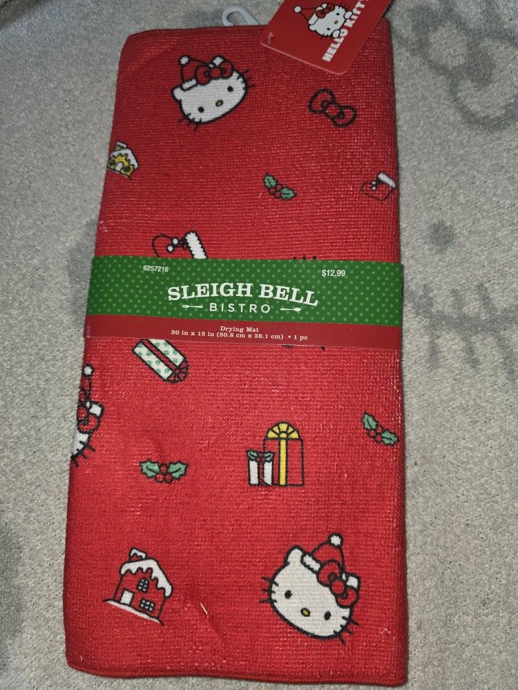Hello Kitty Christmas Drying Dish Mat