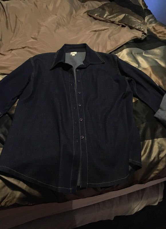 Like new AKA medium button down Denim shirt