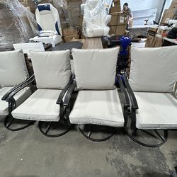 Grand Patio Outdoor Dining Set with 4 Steel Leather-Look Resin Wicker Chairs (no including table)