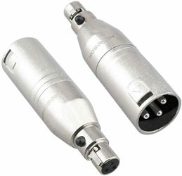 Mini XLR Female to XLR Male Adapter, HOSONGIN 3-PIN Mini-XLR Female Zinc Alloy Audio Adapter for Mixer, Microphone, Camera, 2 Pack