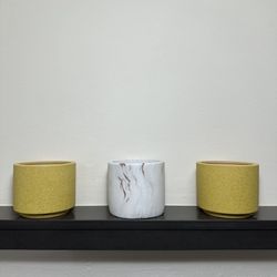 Yellow Marble Ceramic Pots