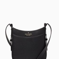 Kate Spade Leila North South Crossbody in black pebbled leather, New With Tags