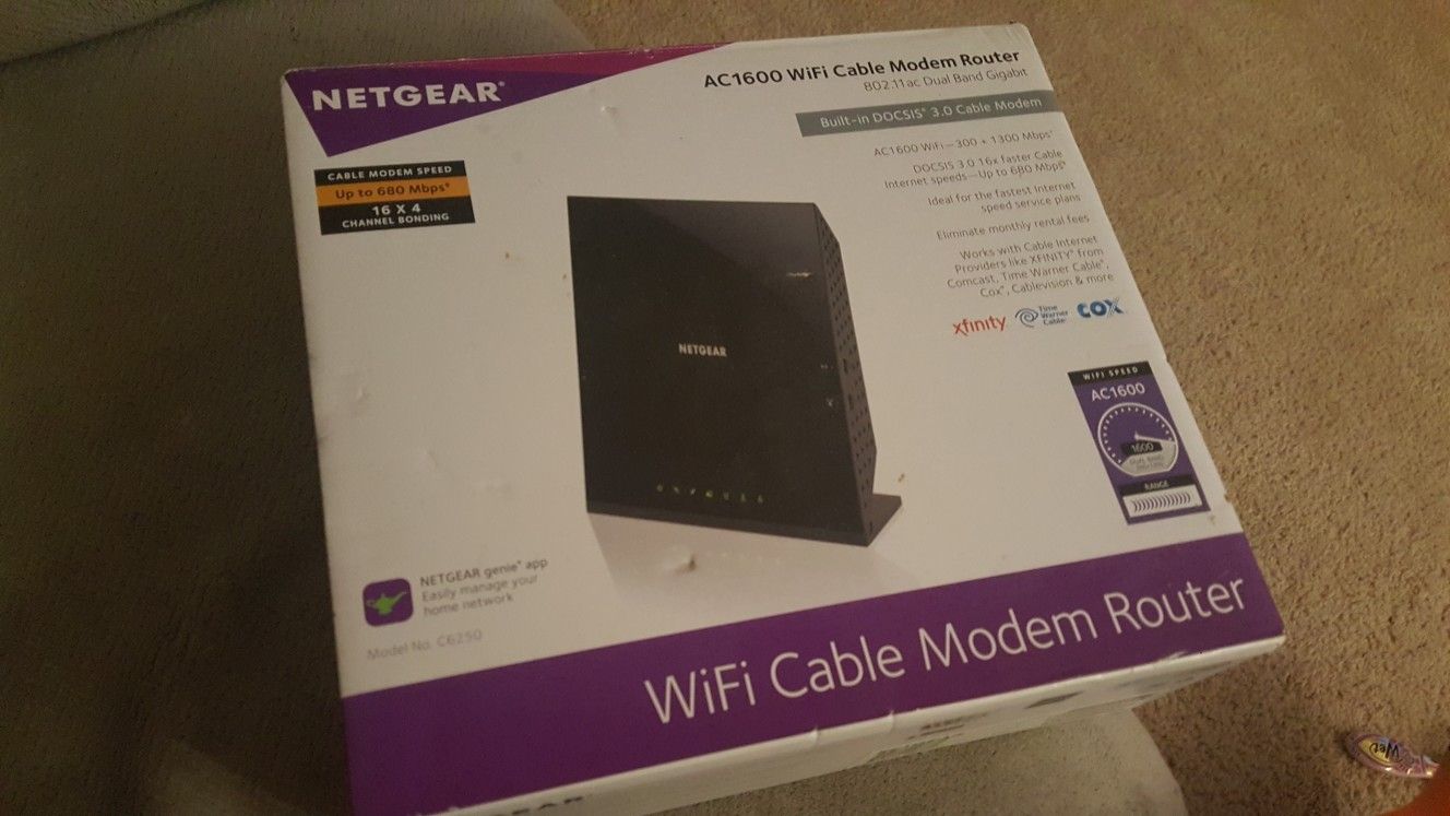 Netgear Wifi Cable Modem Router - AC1600