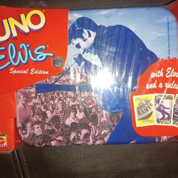 Vintage 2000 Uno Elvis Special Edition And Collectible Uno Elvis Tin  For Storage. Mint In Plastic