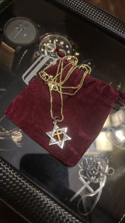 White gold Jerusalem star 18inch necklace