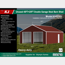 KJ K4525 Steel Garage Building. 45x25. New!