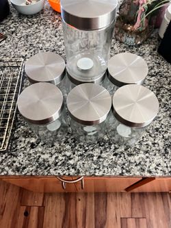 Seven jars we can put cereal and everything in there pretty clean and everything