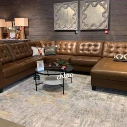 

🏐ASK DISCOUNT COUPON☆ sofa Couch Loveseat living room set sleeper recliner daybed futon options○Bask Auburn Leather Raf Or Laf Sectional 