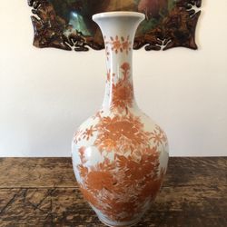 Antique Japanese Porcelain Floral Vase Early to Mid 1900s