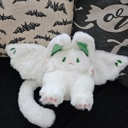 New Halloween Pastel White Bat Plush Stuffed