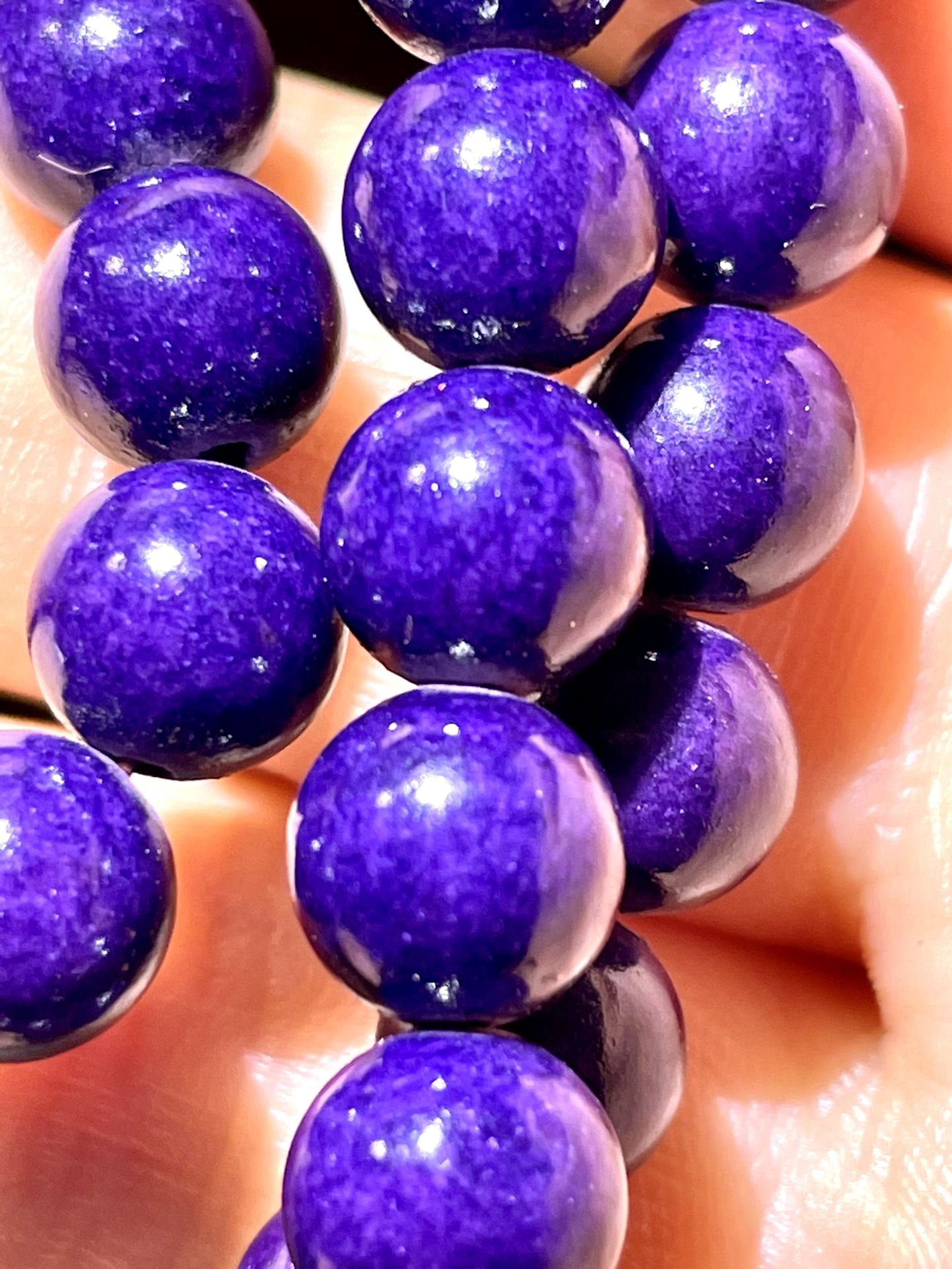 67- 8mm Purple Jade Beads 21”
