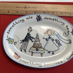 Brunelli Spose Wedding Whimsical Oval Dish Made in Italy.