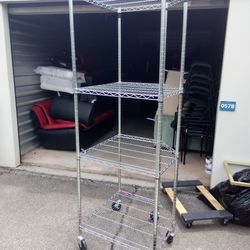 ** METAL SHELVES 4-TIER ROLLABLE RACK $125 OBO