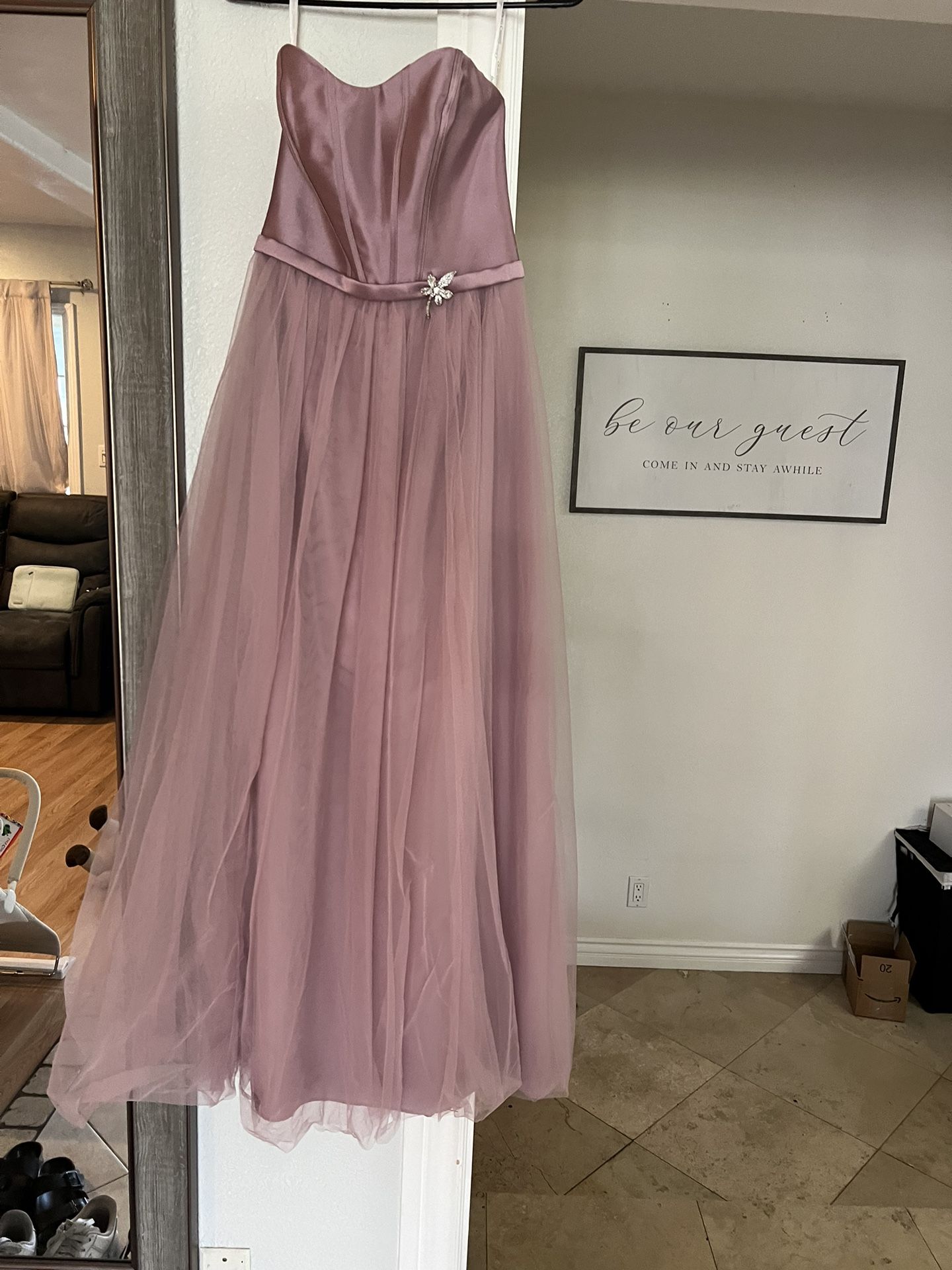 Mauve Pink Tulle Dress - 0