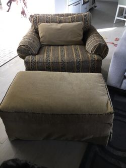 Custom chair and a half with ottoman