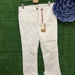 Tru Luxe Jeans White Fringe Size 6 
