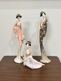 Vintage Lady Figurines- Set of 3- Read Description 
