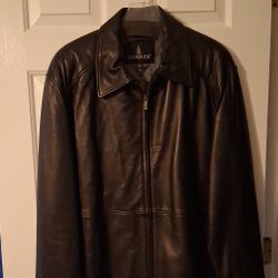 London Fog Brown Leather Jacket  Size XX Large  OBO
