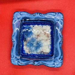 Vintage Down To Earth Hand Thrown Square Pottery Trinket Fish 