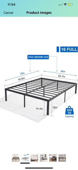 16’ full size bed frame
