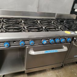 Used Imperial 48"L Range With 8 Burners N Standard Oven Natural Gas 