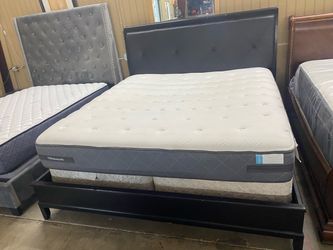King bed frame and mattress