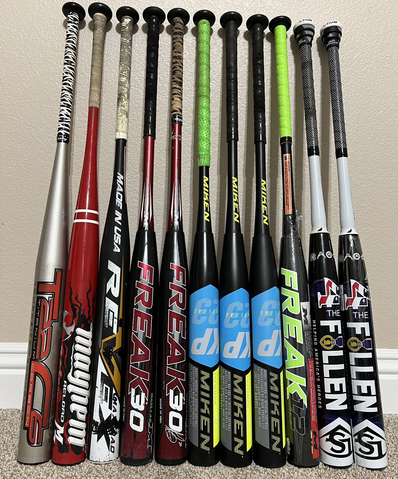 Softball Bats SlowPitch Miken, Louisville Slugger Worth