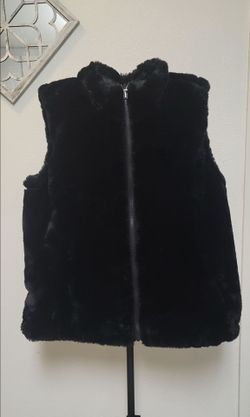 Nicole Miller Reversible Faux Fur & Puffer Vest - Black - Size M