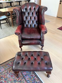 Vintage Chesterfield tufted leather armchair