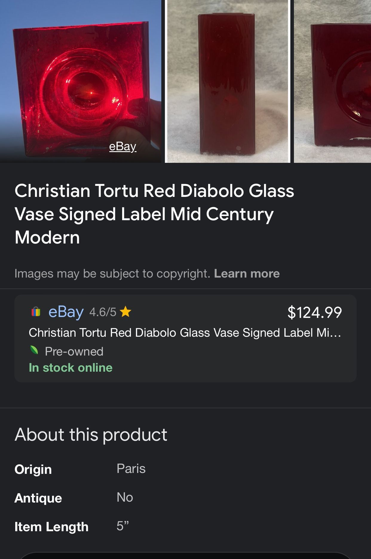 Christian Tortu Diabolo Glass Vase from France for Sale in Palm