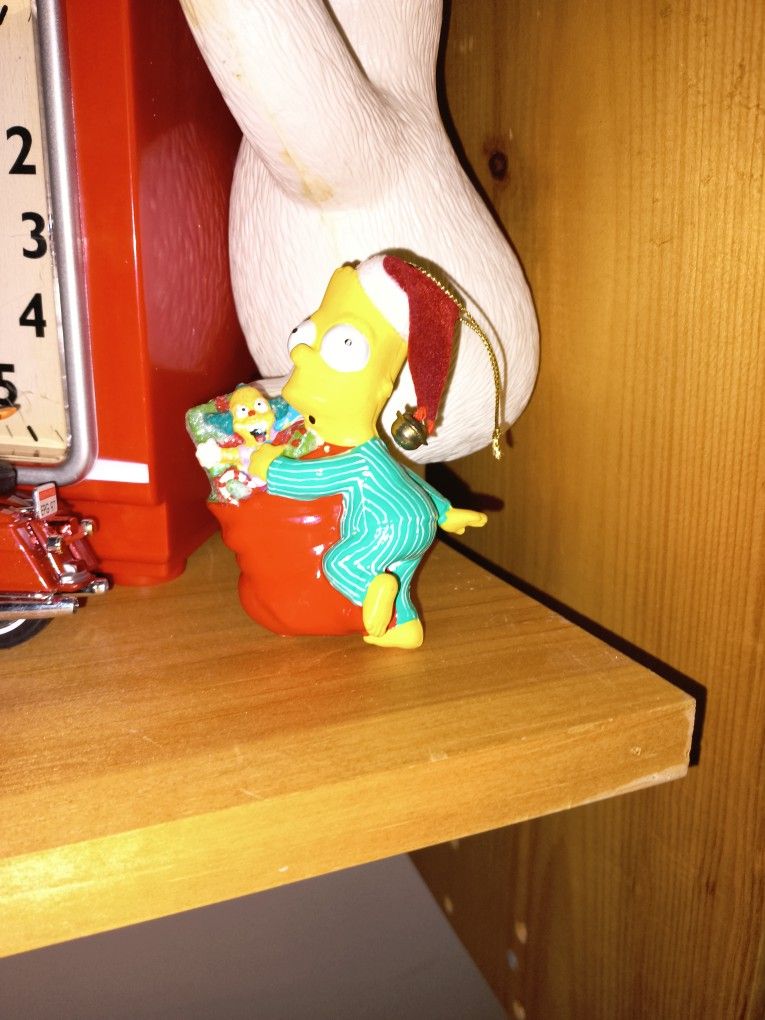 Vintage Bart Simpson Christmas Ornament Clean 