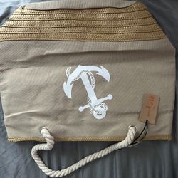 New With Tags Canvas Rope Tote Bag