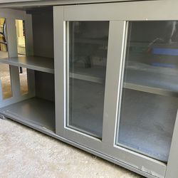 Shelves With Sliding Glass/Wood Door