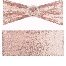 Pack of 80 Sequins Chair Sashes Bows Bands