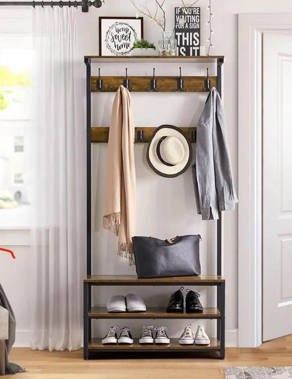 Hall Tree with Bench and Shoe Storage
