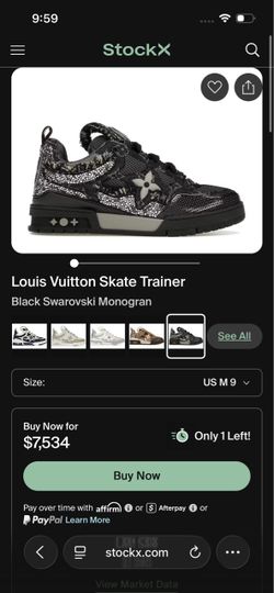 Louis Vuitton Skate Trainer Black Swarovski Monogran