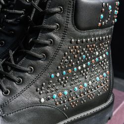 New in box Valentino boots studded turquoise sz 12 45