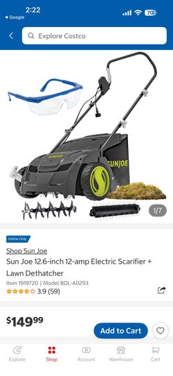 Sun Joe AJ801E 12.6-Inch 12-Amp Electric Scarifier + Lawn Dethatcher