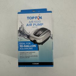 TopFin Air Pump Aerator 10 Gallon Aquarium Fish Tank AIR-1000 