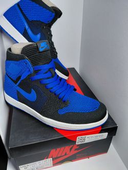 Jordan 1 Retro High "FLYKNIT" Black Game Royal White. Mens Size 9.5 Women's Size 11. Brand New. With Box.