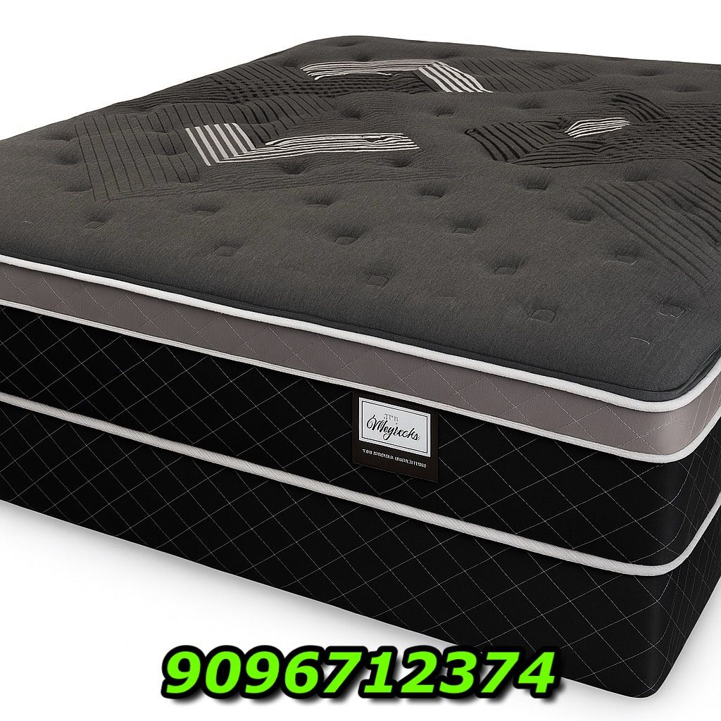 12in Cal King or King Size Oasis Thermo Jumbo Pillow Top Mattress and Boxspring