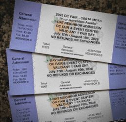 3 OC Fair Tickets!