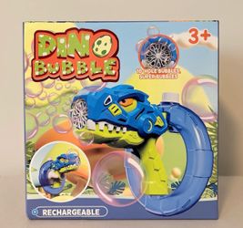 Rechargeable Dinosaur Bubble Gun Blower Toy 10-Hole, Age 3+