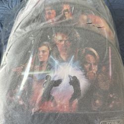 Loungefly Star Wars Prequel Trilogy Triple Pocket Backpack