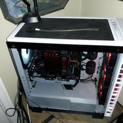 Gaming PC Tricked Out Red White Black