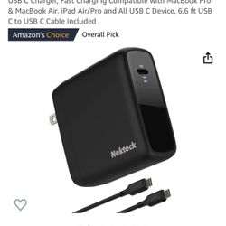 Nekteck Mac Book Pro Charger [GaN Tech], Foldable 100W USB C Charger, Fast Charging Compatible with MacBook Pro & MacBook Air, iPad Air/Pro and All US