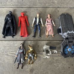 Hasbro Star Wars Action Figure Lot Kylo Ren Rey Han Leia Elite Guard Teemto 
