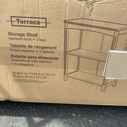 Winsome Terrace Storage Shelf 3-Tier Wide in Espresso, 26-Inch