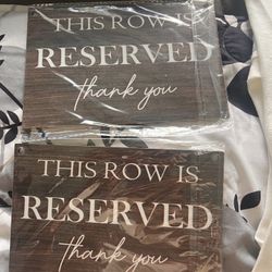 Wedding Reserved Signs 