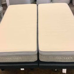 Awara Natural Luxury Hybrid - Split King - 2 Twin Xl Mattresses 